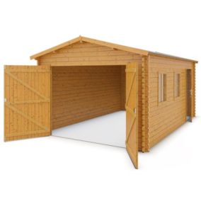 Garage en bois marron 16,83 m2 Varpa