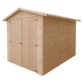 GARAGE en Bois Naturel - H222x244x320 cm/ 6 m²  - TIMBELA M105