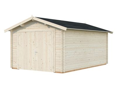 Garage en bois Palmako Danube ép.34mm avec double porte bois 21,8 m²