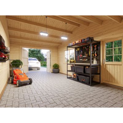 Garage en bois Roger portes battantes 19m² + carport 16,2m² Palmako