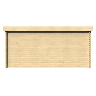 Garage en bois toit plat double porte Décor et jardin Galan