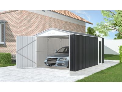 Garage métal "Houston" 15,36 m²  Anthracite