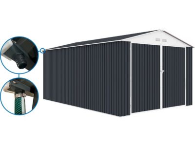 Garage métal " Houston"  15,36 m² avec gouttière   Anthracite