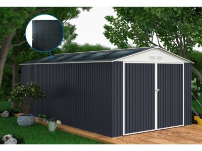 Garage métal " Houston"  15,36 m² Avec panneau solaire  Anthracite