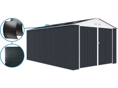 Garage métal " Houston"  18,56 m² avec panneau solaire  Anthracite