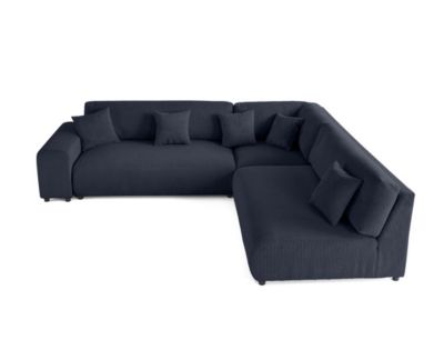 Garance - canapé modulable d'angle droit - 6 places - en velours côtelé - Lisa Design