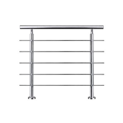 Garde-corps 100cm avec main courante, en acier inoxydable 201, pour intérieur et extérieur, garde-corps avec 5 traverses