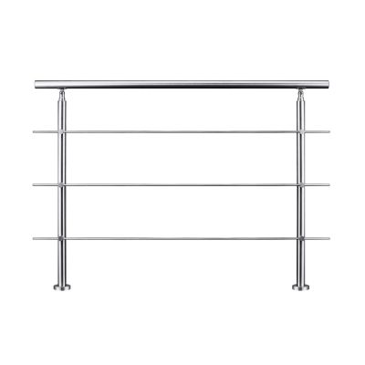 Garde-corps 120cm avec main courante, en acier inoxydable 201, pour intérieur et extérieur, garde-corps avec 3 traverses