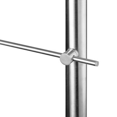 Garde-corps 150cm avec main courante, en acier inoxydable 201, pour intérieur et extérieur, garde-corps avec 5 traverses