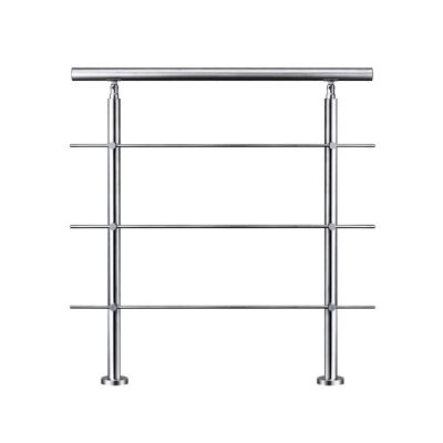 Garde-corps 80cm avec main courante, en acier inoxydable 201, pour intérieur et extérieur, garde-corps avec 3 traverses