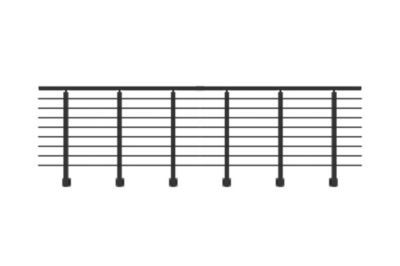 Garde-corps aluminium gris anthracite 380 cm à fixer sur mur avec accessoires - KORAB