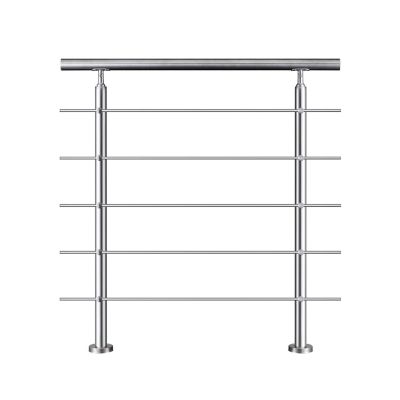 Garde-corps avec main courante, 80cm, en acier inoxydable 304, garde-corps avec 5 traverses, pour intérieur et extérieur