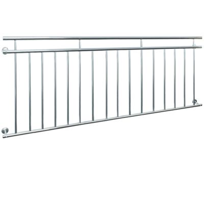 Garde-corps balcon à la française balustrade 225 x 90 cm en acier inoxydable