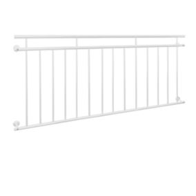 Garde-corps balcon à la francaise appui rambarde blanc en acier 184 x 90 cm