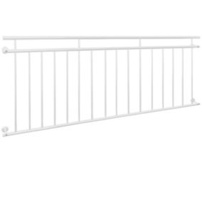 Garde-corps balcon à la francaise appui rambarde blanc en acier 225 x 90 cm