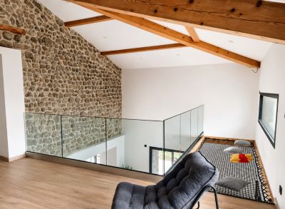 Garde-corps verre / vitré et aluminium Home Mat sur mesure - Pose à la française - 0,6 kN -Terrasse, balcon - Extérieur/Intérieur