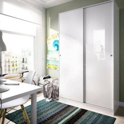 Garde-robe 2 portes Alyson, Cintre pour chambre à coucher, Armoire à ...