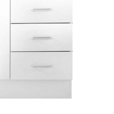 Garde-robe 3 portes Dpavese, Mobilier de chambre, Dressing fermé, Armoire avec 3 portes et 2 tiroirs, 120x50h170 cm, Blanc