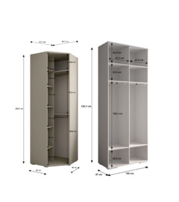 Garde-robe Inova 1 porte battante 236,7/182/47 5 Portes (gris)
