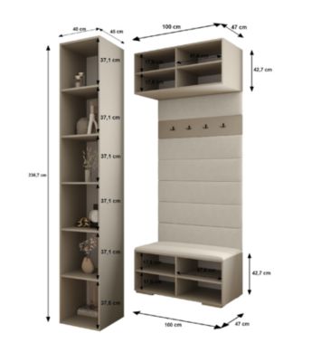Garde-robe Inova 2 236,7/140/47 (gris)