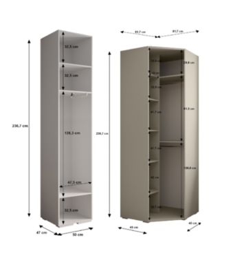 Garde-robe Inova 2 porte battante 236,7/182/47 4 Portes (blanc)