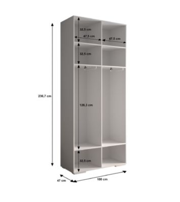 Garde-robe Inova 2 porte battante 236,7/182/47 4 Portes (blanc)