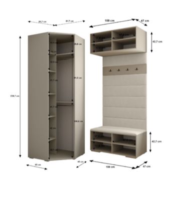 Garde-robe Inova 3 porte battante 236,7/182/47 1 Portes (noir)