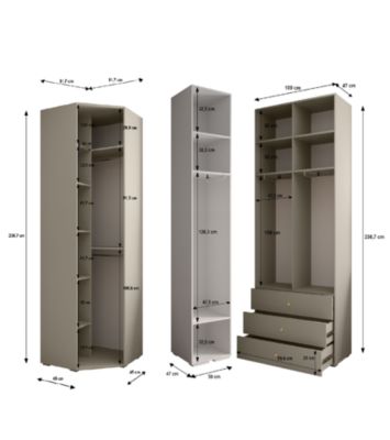 Garde-robe Inova 4 porte battante 236,7/182/47 4 Portes (blanc)