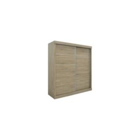 Garde Robe MILS, armoire 2 portes coulissantes chêne sonoma, idéal pour une chambre design