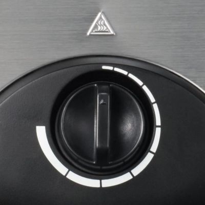 Gaufrier compact acier inoxydable brossé et noir WA2103, 1200 W, thermostat réglable