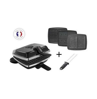 Gaufrier - LAGRANGE - 39624 - Noir - Revêtement antiadhésif - Fonction sandwichs