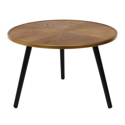 GAUTHIER - Tables Gigognes Plateau Effet Bois Cerclage Or