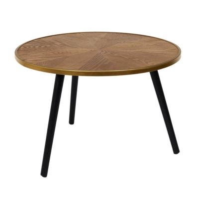 GAUTHIER - Tables Gigognes Plateau Effet Bois Cerclage Or