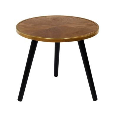 GAUTHIER - Tables Gigognes Plateau Effet Bois Cerclage Or