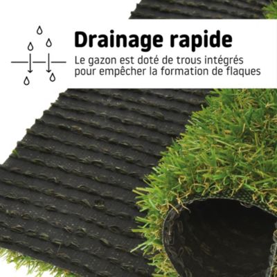 Gazon artificiel 2 x 4 m ép.20 mm (vendu au rouleau)