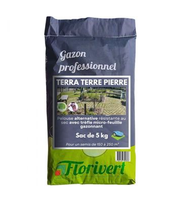 Gazon à semer Terra Terre Pierre 5 kg résistant au sec  idéal pour pelouses durables - Florivert 1206461
