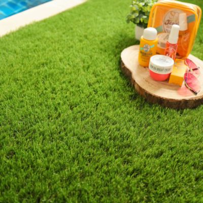 Gazon synthétique Vincennes - 35mm - 2m x 25ml + kit de pose sur sol meuble avec couteau alu et mètre