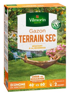 Gazon terrain sec résistant à la sécheresse Vilmorin 1kg