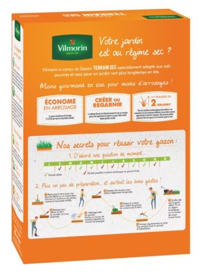 Gazon terrain sec résistant à la sécheresse Vilmorin 1kg