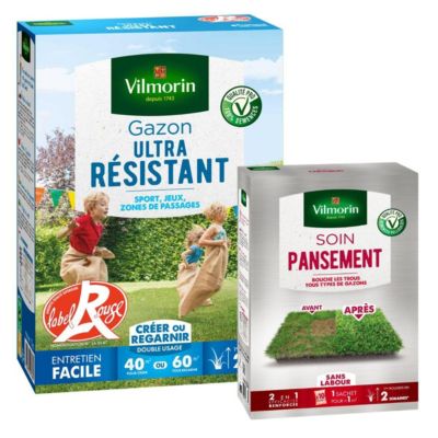 Gazon Ultra Résistant - Label Rouge - 1 kg + Soin Pansement 2 en 1 - 25 ...