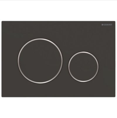 Geberit Plaque de déclenchement WC DUOFIX Sigma 20, Noir Mat/ Chrome  (115.882.14.1)