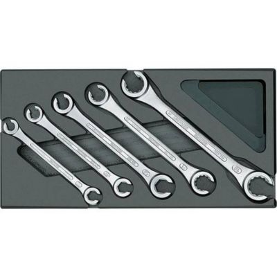 Gedore 1500 ES-400 jeu de 5 clés polygonales doubles ouvertes, module plastique 1500 ES