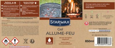 Gel allume-feu alcool végétal Starwax 850ml
