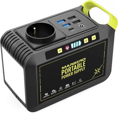 Generateur Electrique Solaire 24000mAh Station Energie 88.8Wh Batterie de Secours avec Prise CA 120W Max et Lampe LED