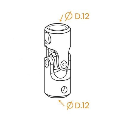 Genouillère, Blanc, D.12 M5, D.12 M5, Aluminium, Volet roulant à  manivelle, Joint de Cardan