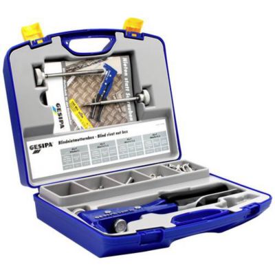 Gesipa 1435455 - Jeu de pinces à riveter GBM 10 avec mandrins M4/M5/M6, 1 set