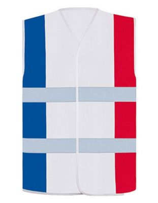 Gilet de sécurité aux couleurs de la France - KX144 - bleu - blanc - rouge - taille:L/XL