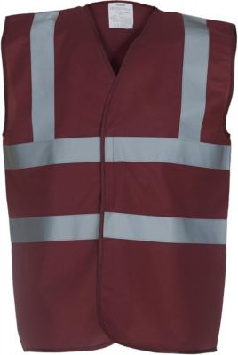 Gilet de sécurité - Chasuble - HVW100 - rouge bordeau - taille:M