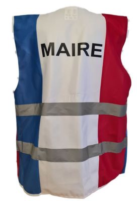 Gilet de sécurité - chasuble MAIRE - bleu blanc rouge - taille:XXL/3XL