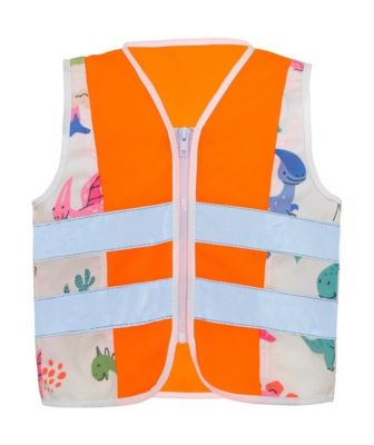 Gilet de sécurité motif dinosaure - Enfant - REF ACT - orange - taille:XXS